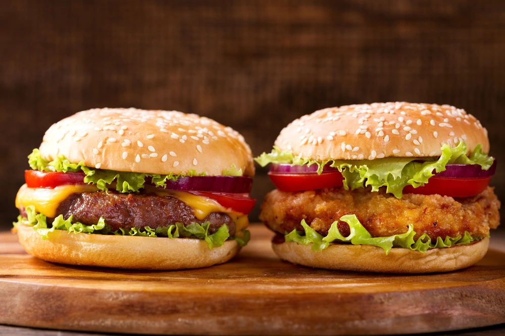 What is the difference between a chicken sandwich and a chicken burger?